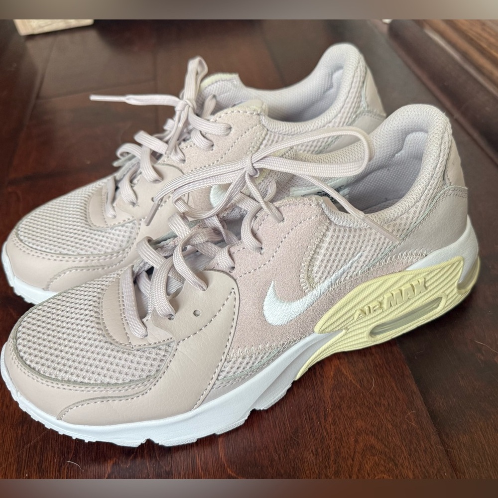 Nike Women's Air Max Sneakers in Light Taupe and Pale Yellow
